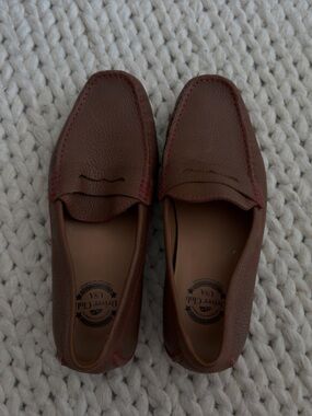 Driver Club USA Men's Brown Leather Penny Loafers